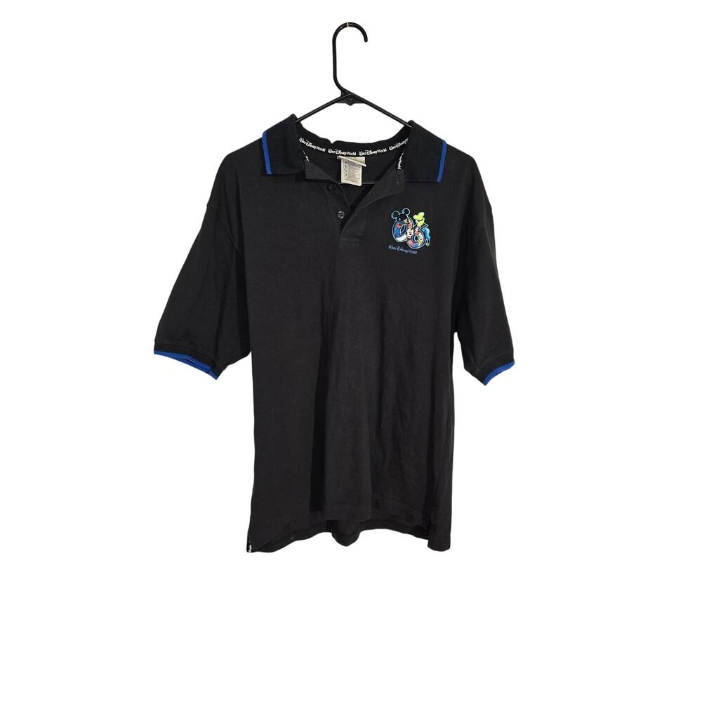Vintage Y2K Disney World Black Blue 2006 Mens Polo Size M